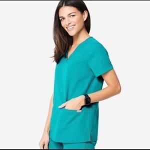 Figs Teal Scrub Top